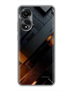 Чехол для OPPO A78 (4G) с картинкой «Черные геометрические блоки»