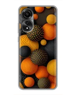 Чехол для OPPO A78 (4G) с картинкой «Объемные оранжевые сферы»