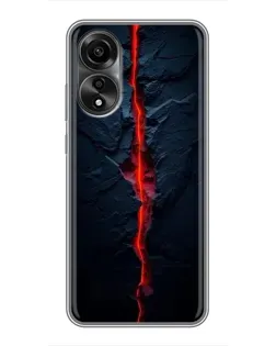 Чехол для OPPO A78 (4G) с картинкой «Kрасная лавовая трещина»