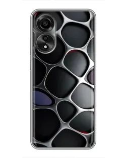 Чехол для OPPO A78 (4G) с картинкой «Объемная темная решетка»