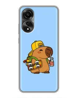 Чохол для OPPO A78 (4G) з картинкою «Капібара на скейті»
