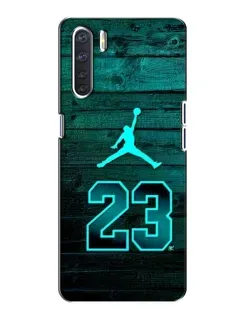 Чехол для OPPO A91 с картинкой «Jordan Cyan 23»