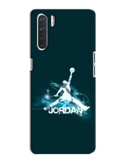 Чехол для OPPO A91 с картинкой «Jordan Blue Fire»