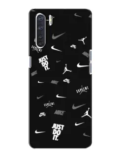 Чехол для OPPO A91 с картинкой «Nike Black Pattern»