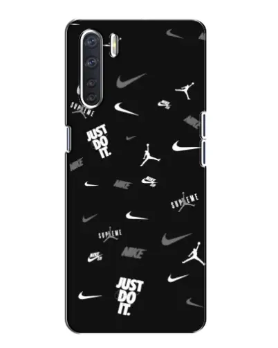 Чехол для OPPO A91 с картинкой «Nike Black Pattern» Чехол для OPPO A91 с картинкой «Nike Black Pattern»