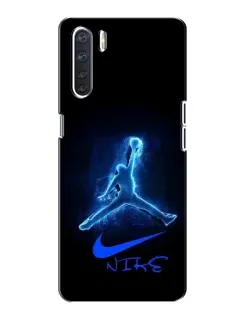 Чехол для OPPO A91 с картинкой «Jordan Neon Blue»