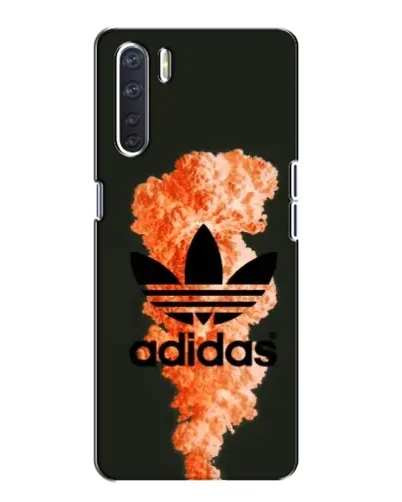 Чехол для OPPO A91 с картинкой «Оранжевый дым Adidas»