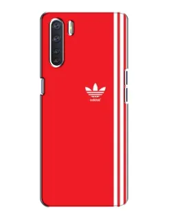 Чехол для OPPO A91 с картинкой «Красный минимализм Adidas»