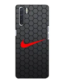 Чехол для OPPO A91 с картинкой «Nike — карбоновая сетка»