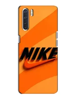 Чехол для OPPO A91 с картинкой «Оранжевый драйв Nike»