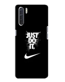 Чехол для OPPO A91 с картинкой «Текстовый принт Nike»