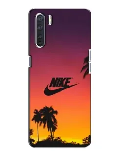 Чехол для OPPO A91 с картинкой «Nike на закате солнца»