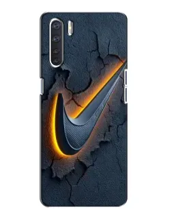 Чехол для OPPO A91 с картинкой «Объемный логотип Найк»