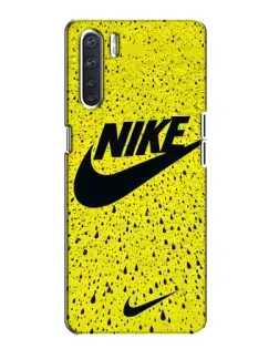 Чехол для OPPO A91 с картинкой «Желтый текстурный Nike»
