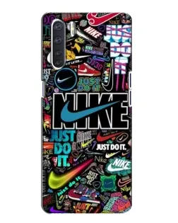 Чехол для OPPO A91 с картинкой «Яркий коллаж Nike»