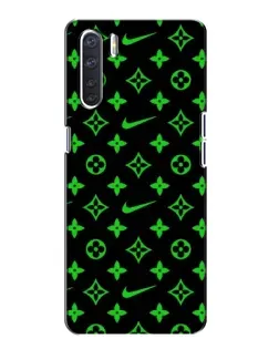 Чехол для OPPO A91 с картинкой «Неоновый принт LV»