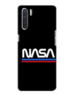 Чехол для OPPO A91 с картинкой «NASA — классика Red Blue»