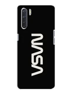 Чехол для OPPO A91 с картинкой «NASA — вертикальный логотип»