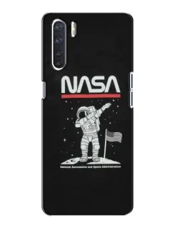 Чехол для OPPO A91 с картинкой «NASA — шагаем по Луне»