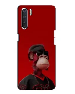 Чехол для OPPO A91 с картинкой «Bored Ape в красном»