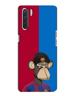 Чехол для OPPO A91 с картинкой «Bored Ape — фанат Барсы»