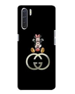 Чехол для OPPO A91 с картинкой «Минни Маус на лого»