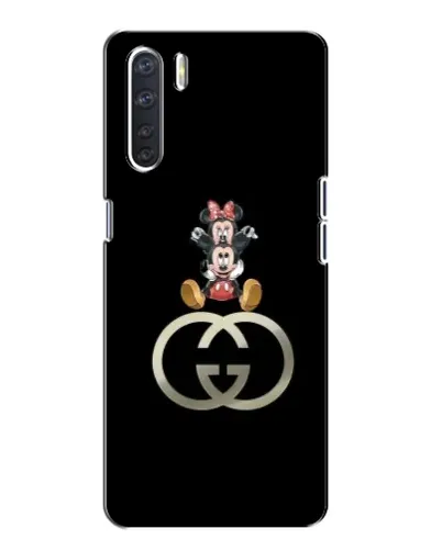 Чехол для OPPO A91 с картинкой «Минни Маус на лого»