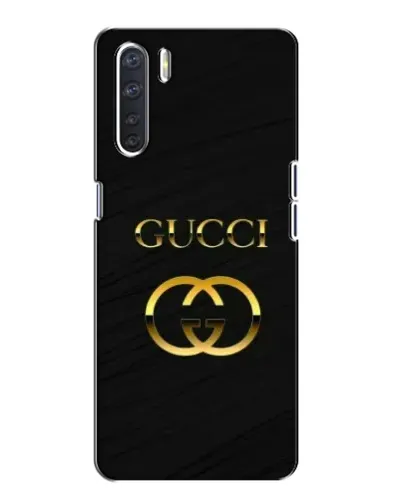 Чехол для OPPO A91 с картинкой «Золотой логотип Gucci»