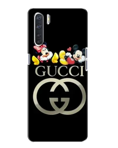 Чехол для OPPO A91 с картинкой «Gucci — герои Disney»