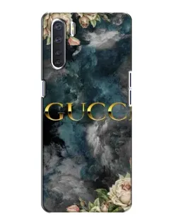 Чехол для OPPO A91 с картинкой «Абстрактные цветы Gucci»