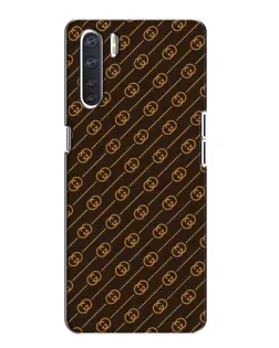 Чехол для OPPO A91 с картинкой «Gucci — золотые диагонали»