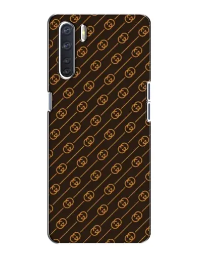 Чехол для OPPO A91 с картинкой «Gucci — золотые диагонали»