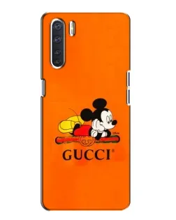Чехол для OPPO A91 с картинкой «Микки Маус Gucci — оранж»