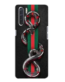 Чехол для OPPO A91 с картинкой «Gucci — змея на полосе»