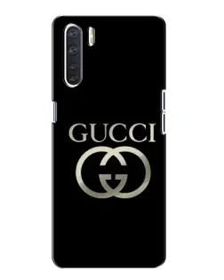 Чехол для OPPO A91 с картинкой «Gucci — золото на черном»