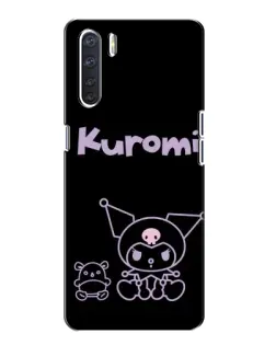 Чехол для OPPO A91 с картинкой «Kuromi — черный минимализм» Чехол для OPPO A91 с картинкой «Kuromi — черный минимализм»