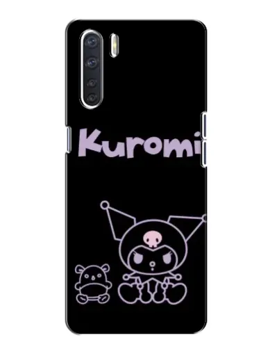 Чехол для OPPO A91 с картинкой «Kuromi — черный минимализм»