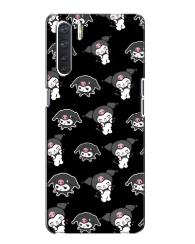 Чехол для OPPO A91 с картинкой «Черный паттерн Kuromi»