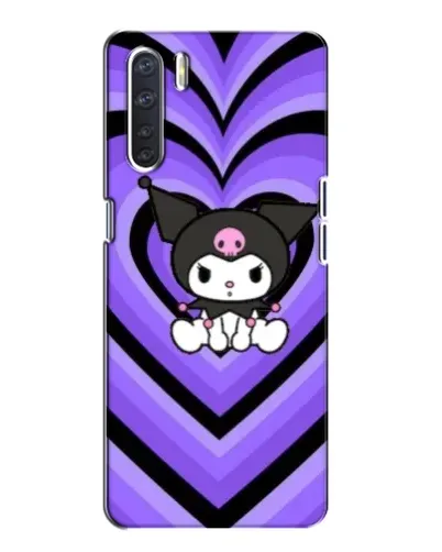 Чехол для OPPO A91 с картинкой «Kuromi и фиолетовые сердца»