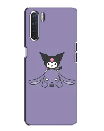 Чехол для OPPO A91 с картинкой «Kuromi на лиловом фоне»