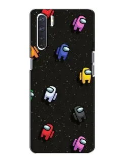 Чохол для OPPO A91 з картинкою «Космічний патерн Among Us»