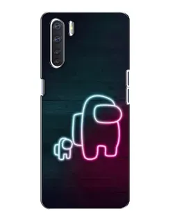 Чохол для OPPO A91 з картинкою «Among Us неон-арт»