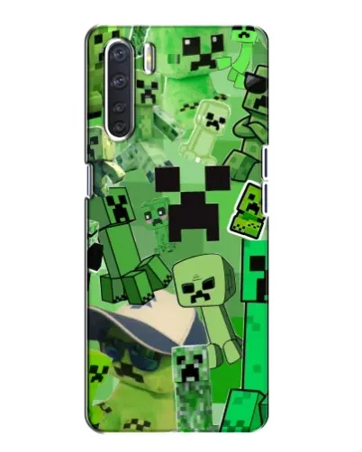 Чохол для OPPO A91 з картинкою «Кріпери Minecraft»