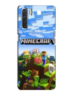 Чохол для OPPO A91 з картинкою «Minecraft класичний світ»