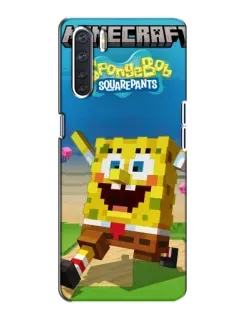 Чохол для OPPO A91 з картинкою «Губка Боб Minecraft»