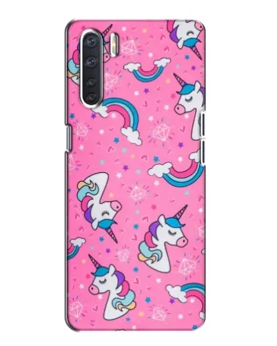 Чехол для OPPO A91 с картинкой «Unicorn паттерн розовый»