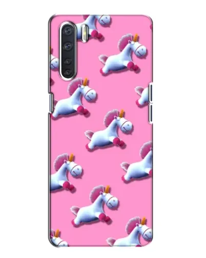 Чехол для OPPO A91 с картинкой «Единороги на розовом»