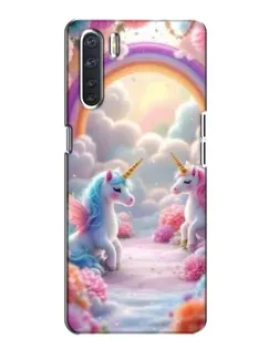 Чехол для OPPO A91 с картинкой «Радуга и единороги» Чехол для OPPO A91 с картинкой «Радуга и единороги»