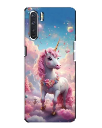Чехол для OPPO A91 с картинкой «Единорог среди облаков»