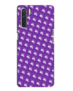 Чехол для OPPO A91 с картинкой «Единороги на фиолетовом»